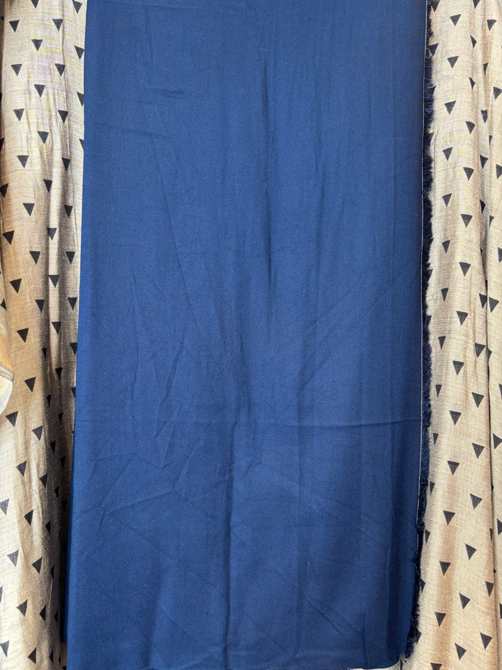 Blue Maheshwari Printed Unstitched Suit Set