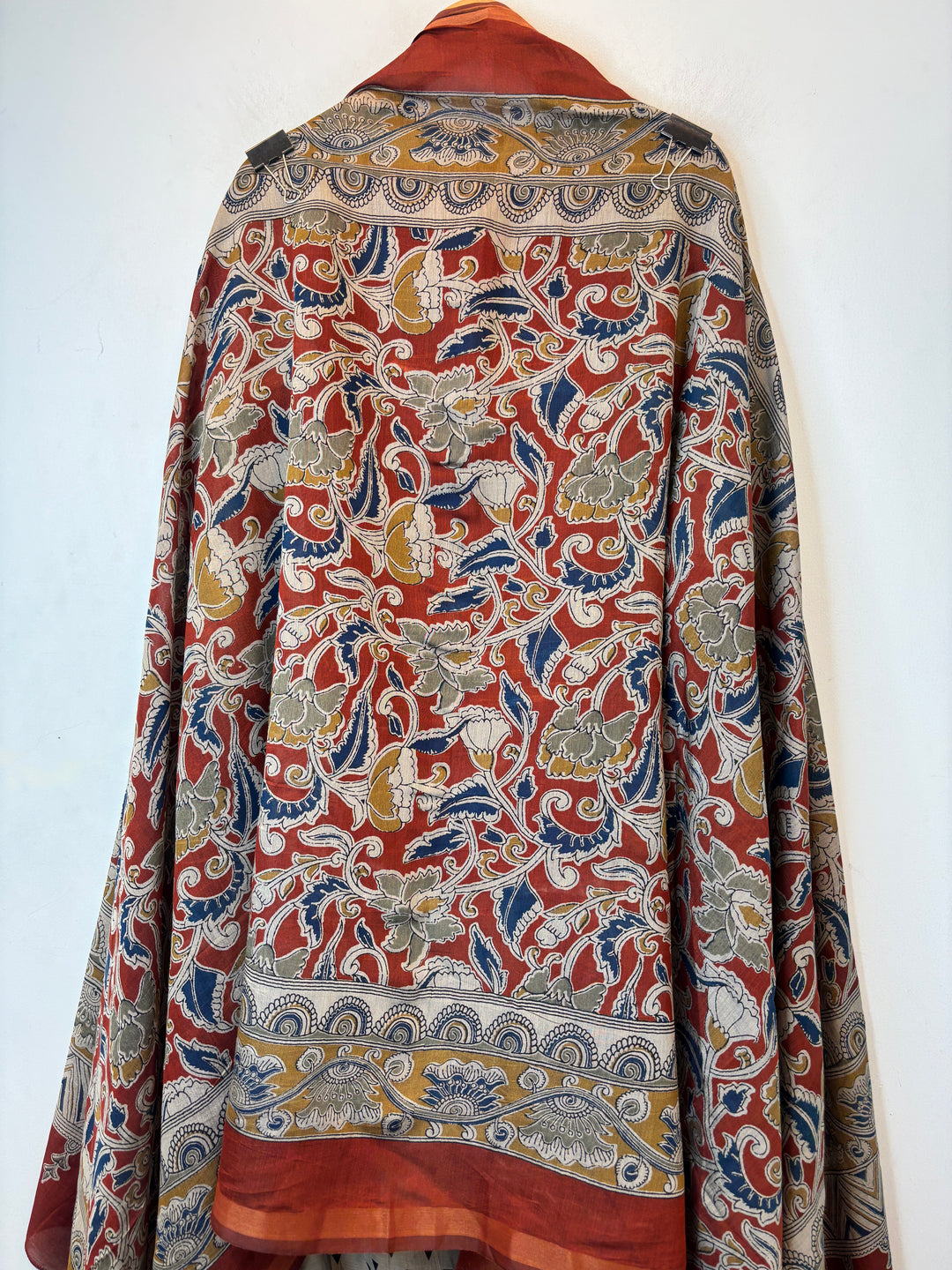 Rust Maheshwari Printed Unstitched Suit Set
