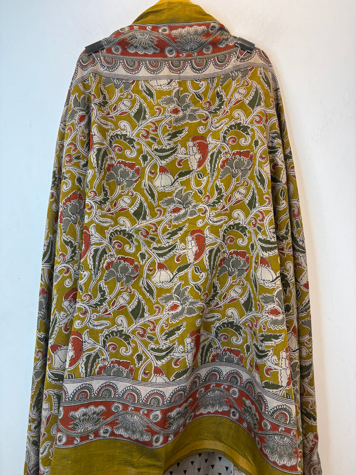 Mehandi Green Maheshwari Printed Unstitched Suit Set
