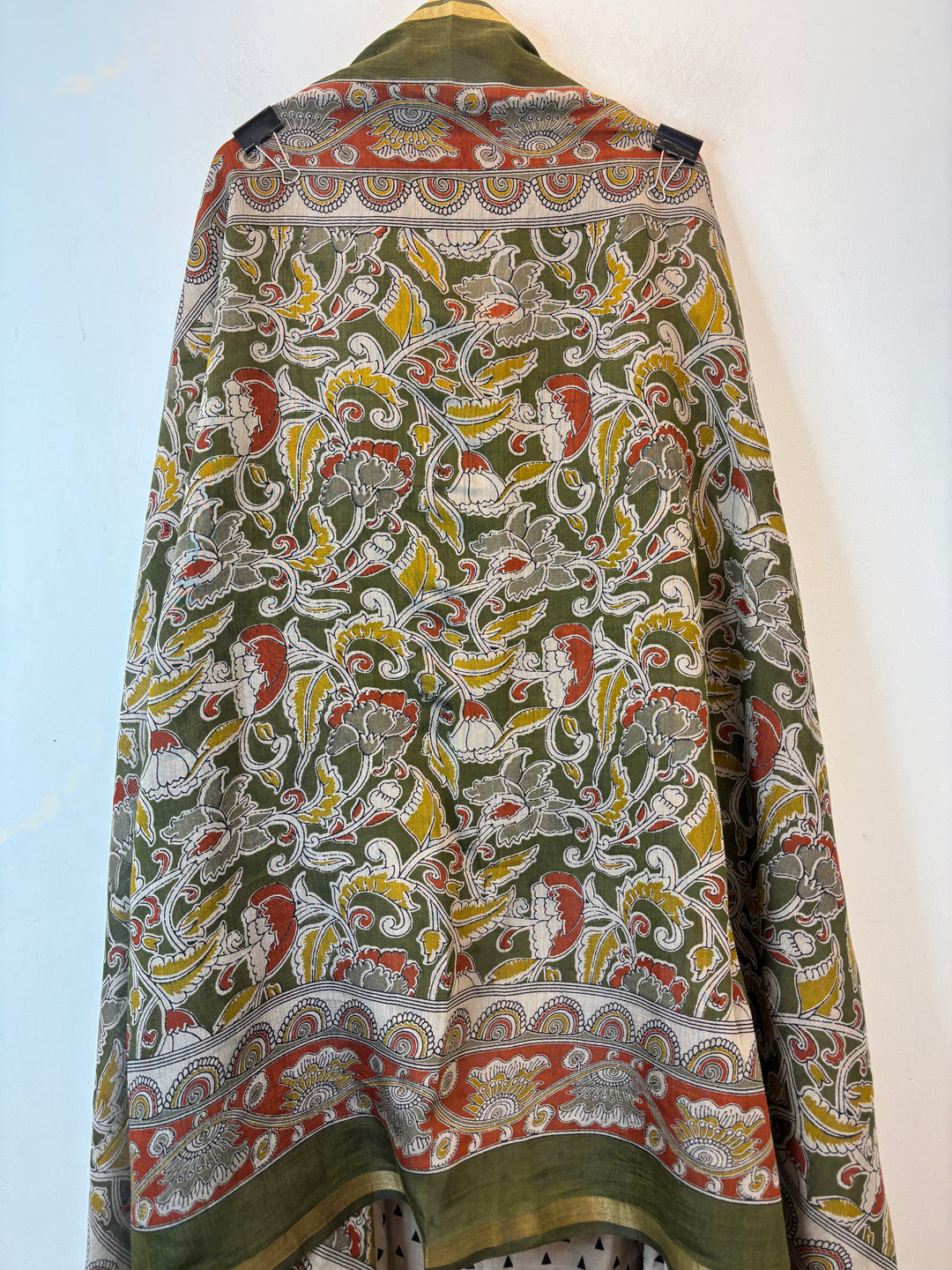 Green Maheshwari Printed Unstitched Suit Set