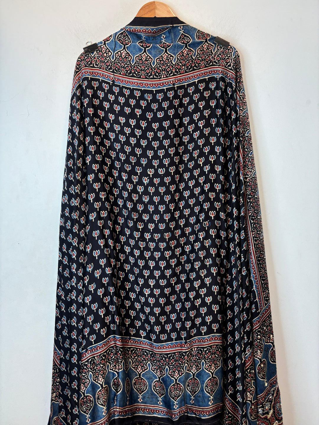 Midnight Navy Blue Ajrakh Modal Mirror Work Suit Set