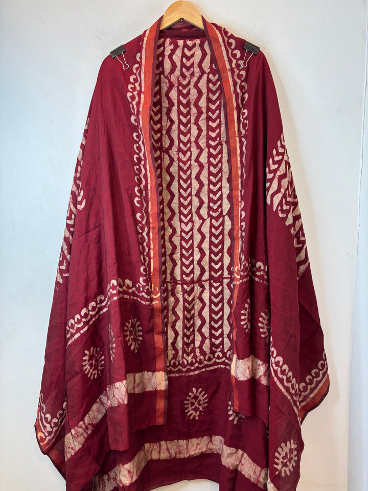 Maheshwari Batik Printed Unstitched Suit Set MB01