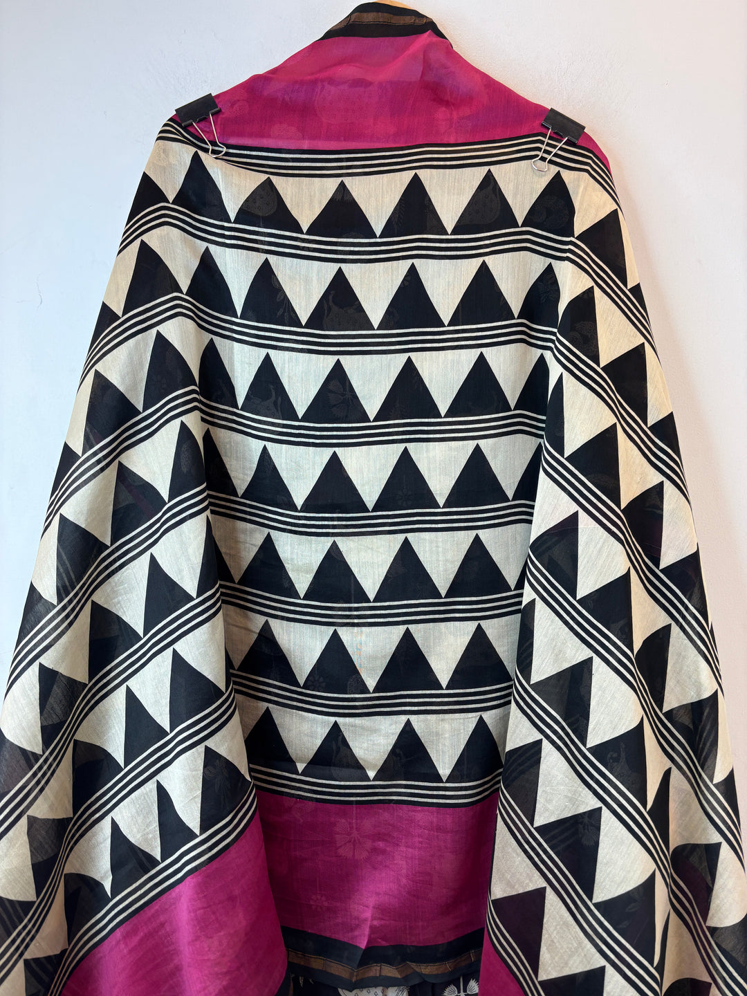 Pink Maheshwari Pichwai Printed Unstitched Suit Set