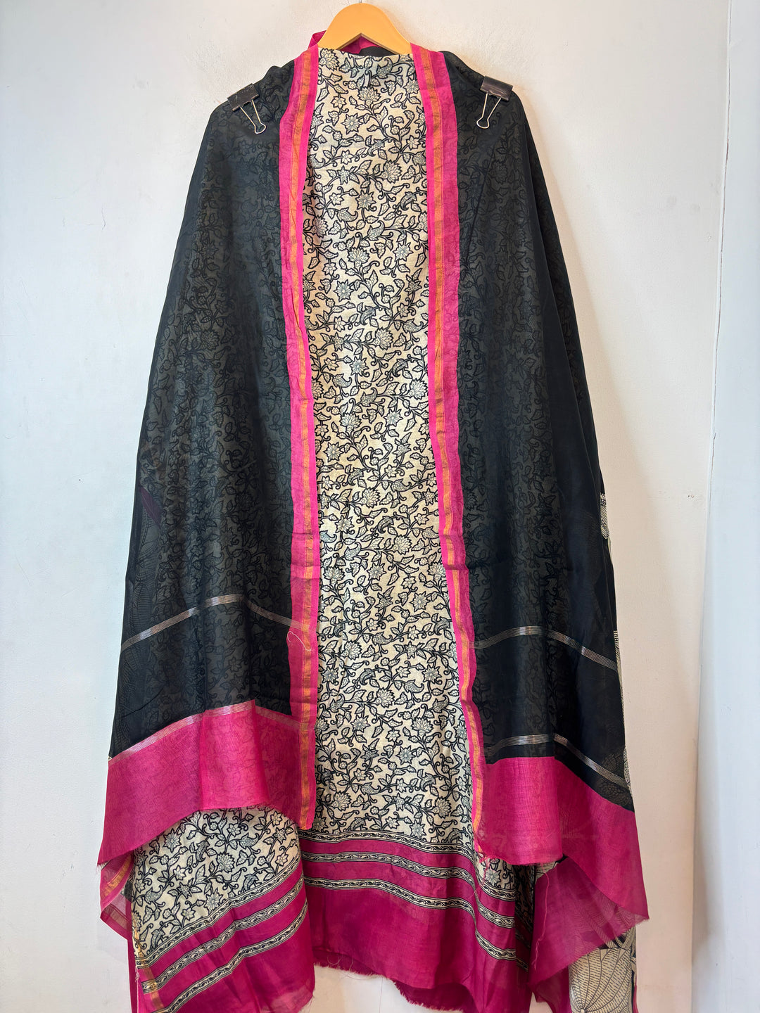 Pink Maheshwari Printed Unstitched Suit Set DBPA3