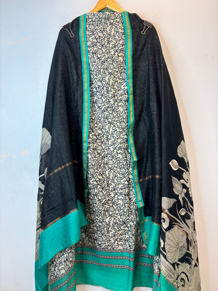 Green Maheshwari Printed Unstitched Suit Set DBPA4