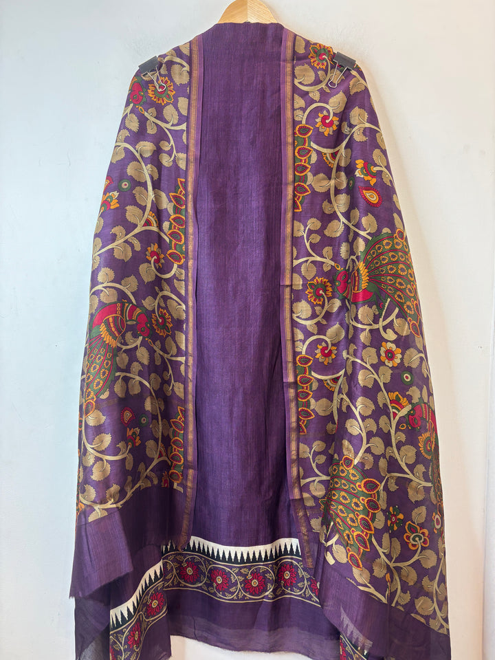 Purple Maheshwari Printed Unstitched Suit Set DBPM3