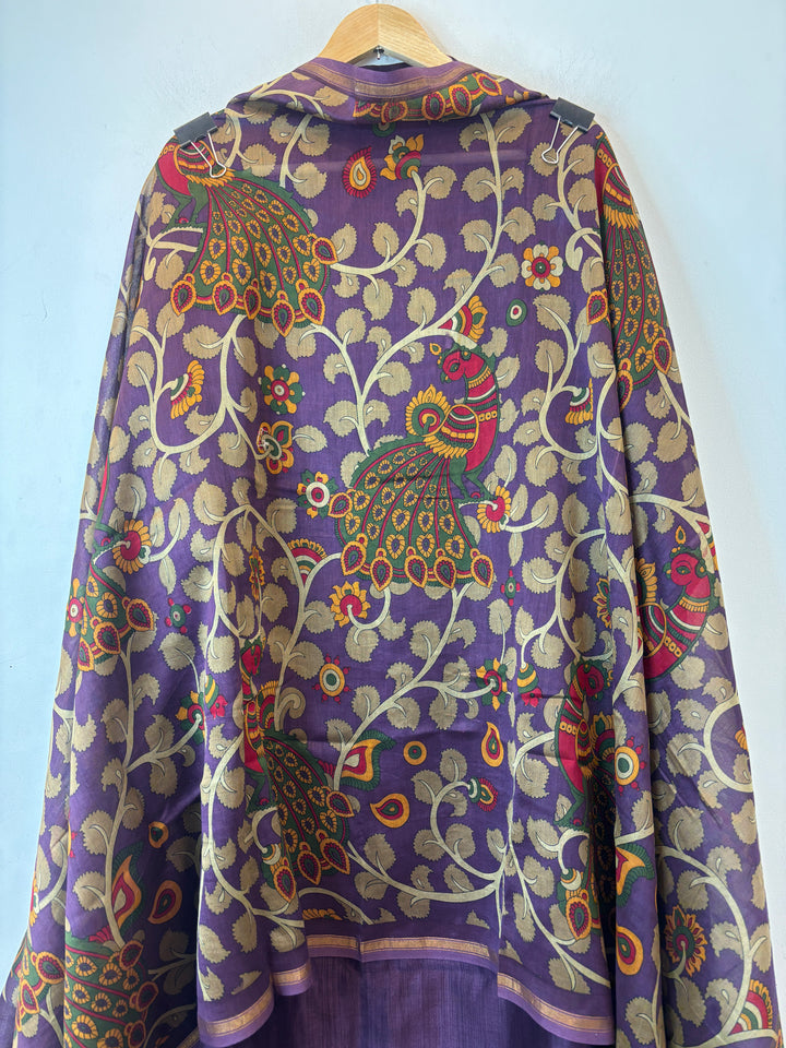Purple Maheshwari Printed Unstitched Suit Set DBPM3