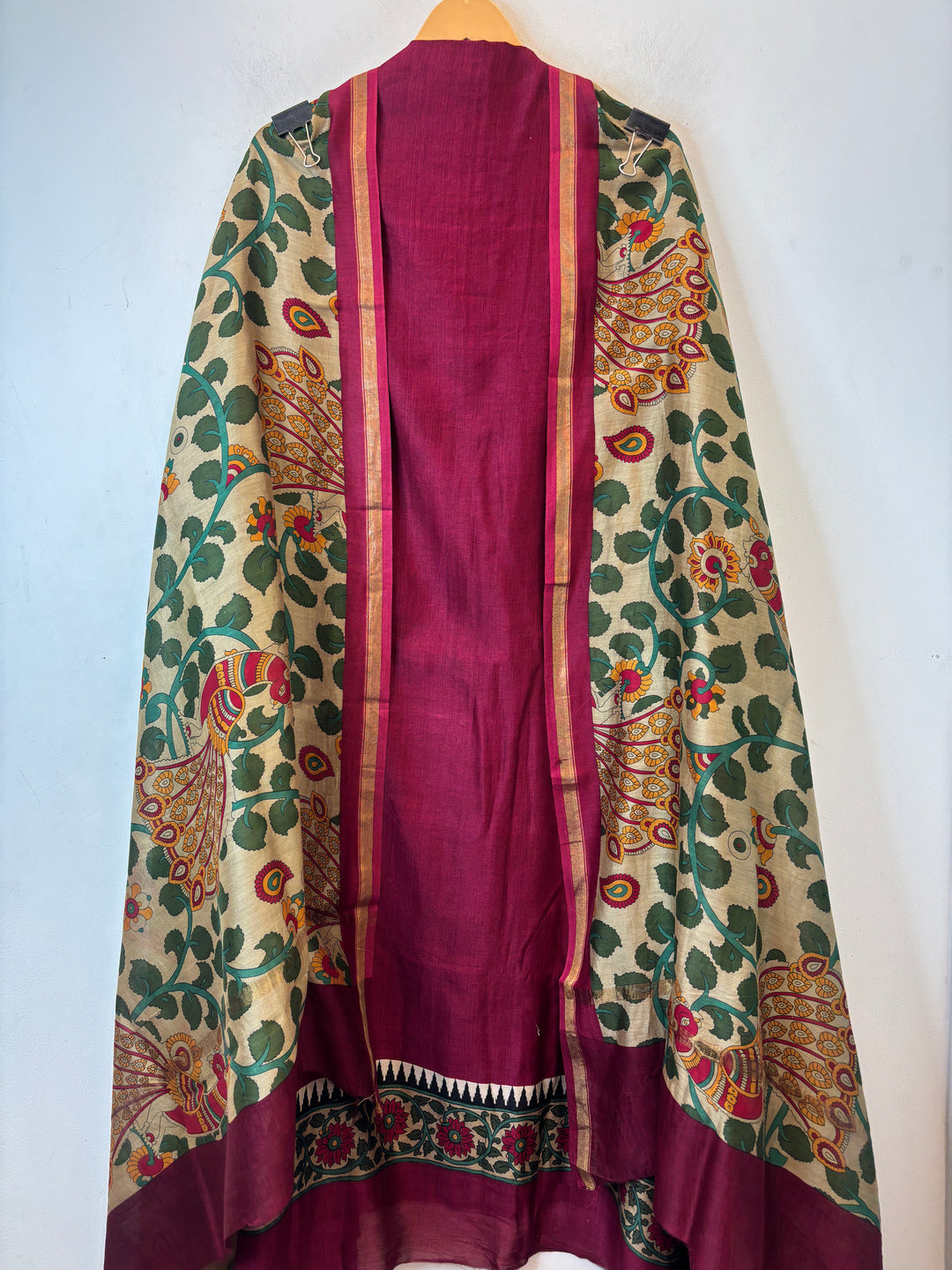 Pink Maheshwari Printed Unstitched Suit Set DBPM1
