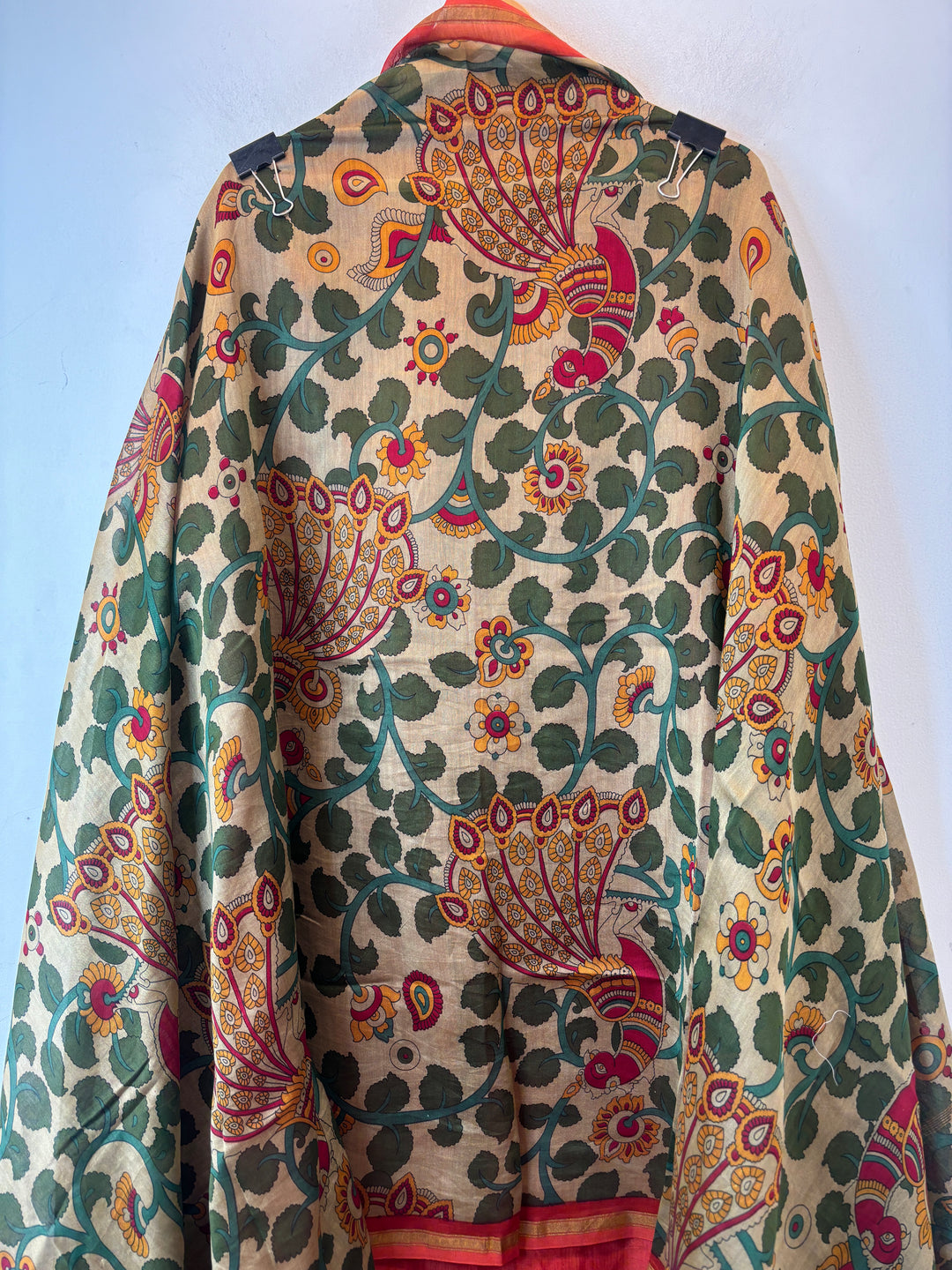 Orange Maheshwari Printed Unstitched Suit Set DBPM2