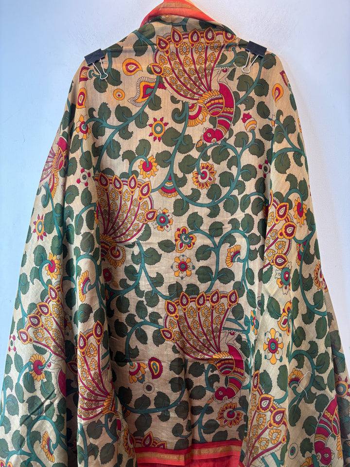 Orange Maheshwari Printed Unstitched Suit Set DBPM2