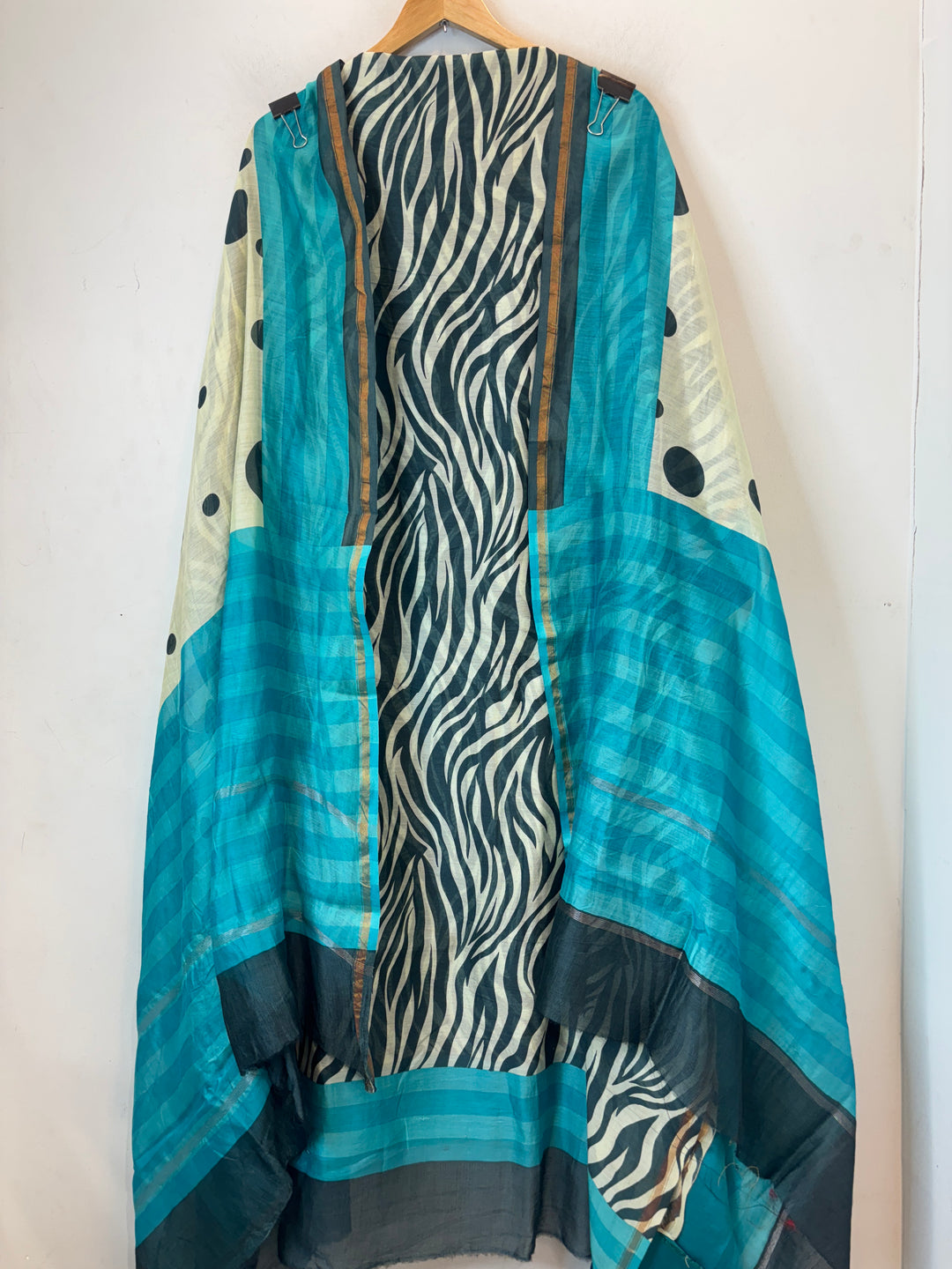 Blue Maheshwari Printed Unstitched Suit Set MP04