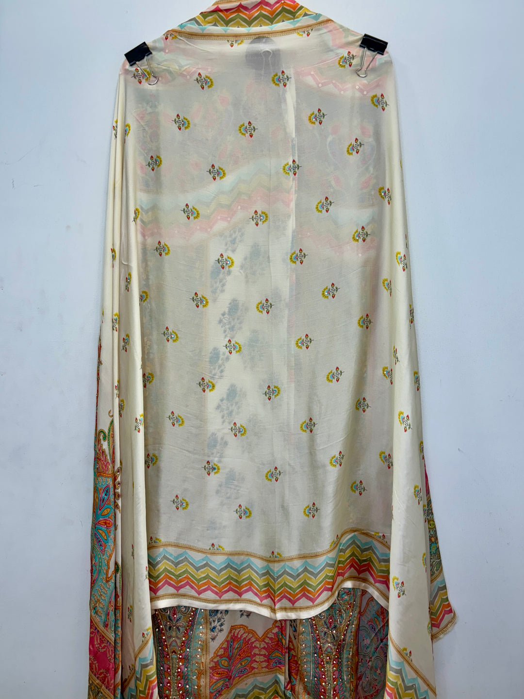 Pakistani-Inspired Satin Organza with Pink Bottom