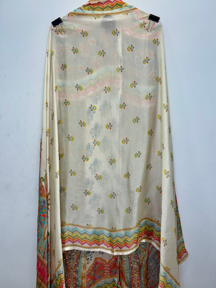 Pakistani-Inspired Satin Organza with Pink Bottom