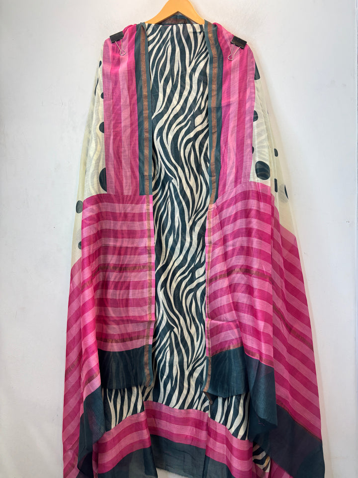 Pink Maheshwari Printed Unstitched Suit Set MP01