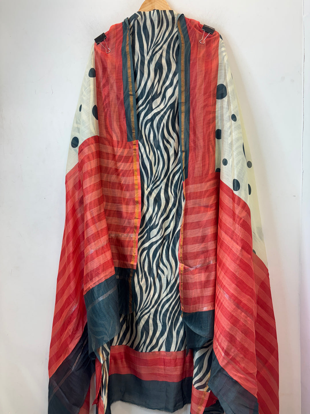 Rust Maheshwari Printed Unstitched Suit Set MP02