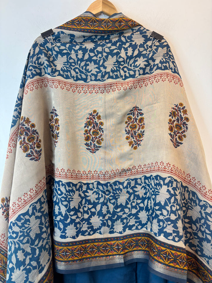 Blue Maheshwari Printed Unstitched Suit Set DBPM01