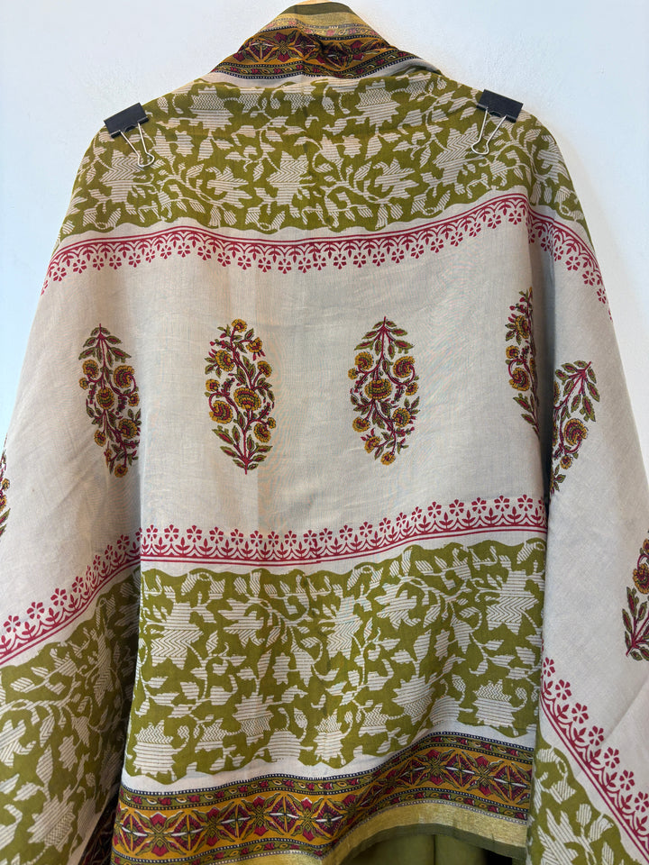 Green Maheshwari Printed Unstitched Suit Set DBPM02