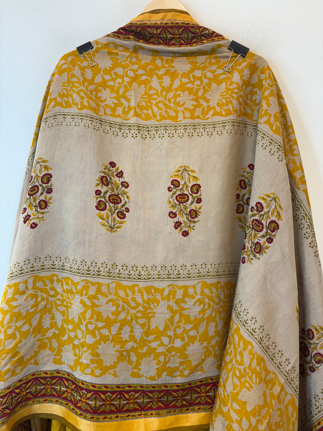 Yellow Maheshwari Printed Unstitched Suit Set DBPM03