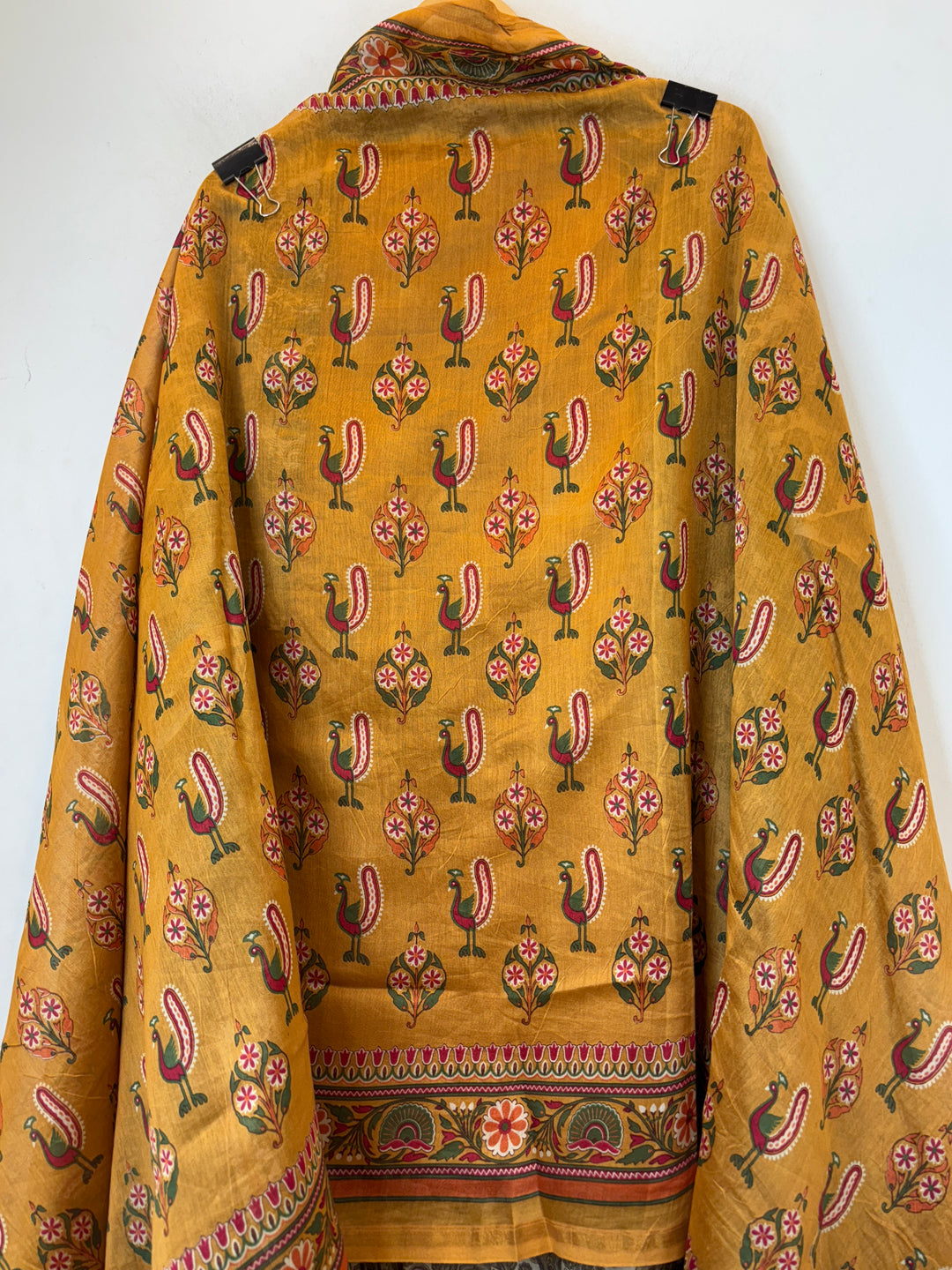Yellow Maheshwari Printed Unstitched Suit Set DBPM304