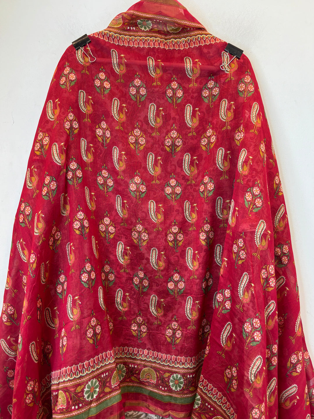Maroon Maheshwari Printed Unstitched Suit Set DBPM204