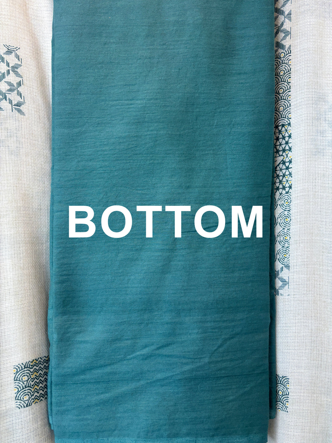 Green Soft Cotton Printed Unstitched Suit Set with Bead Work