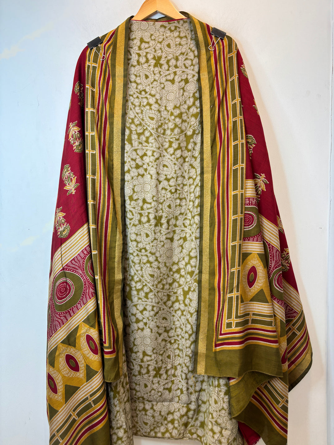 Green Maheshwari Printed Unstitched Suit Set DBP0203