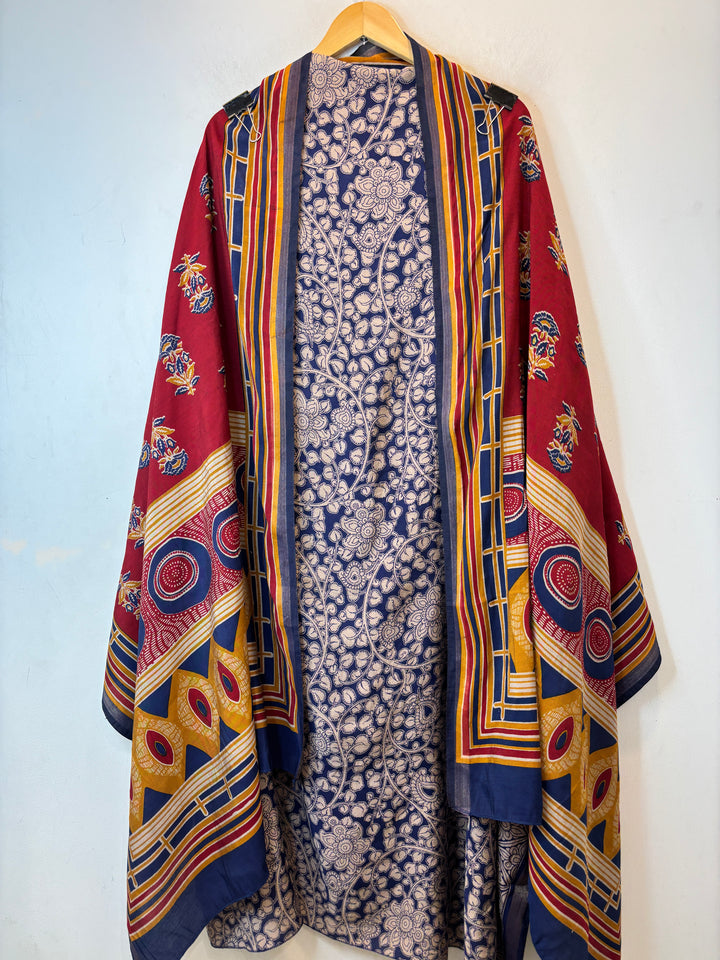 Blue Maheshwari Printed Unstitched Suit Set DBP0202