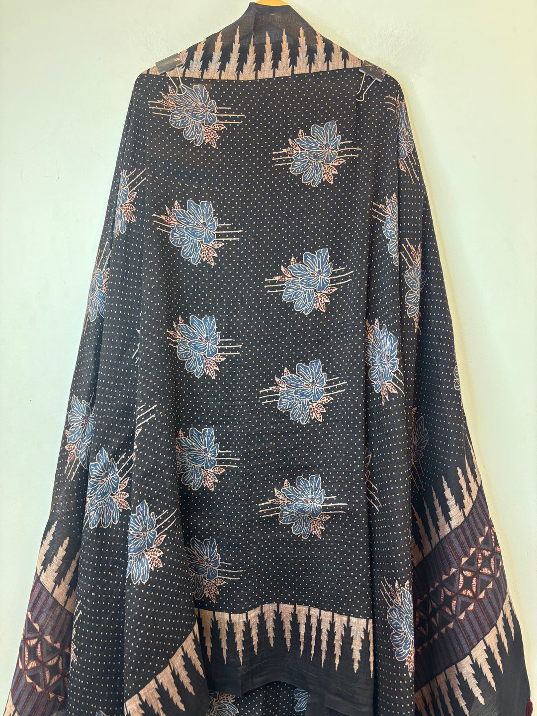 Dusty Pink Linen Ajrakh Block Printed Unstitched Suit Set