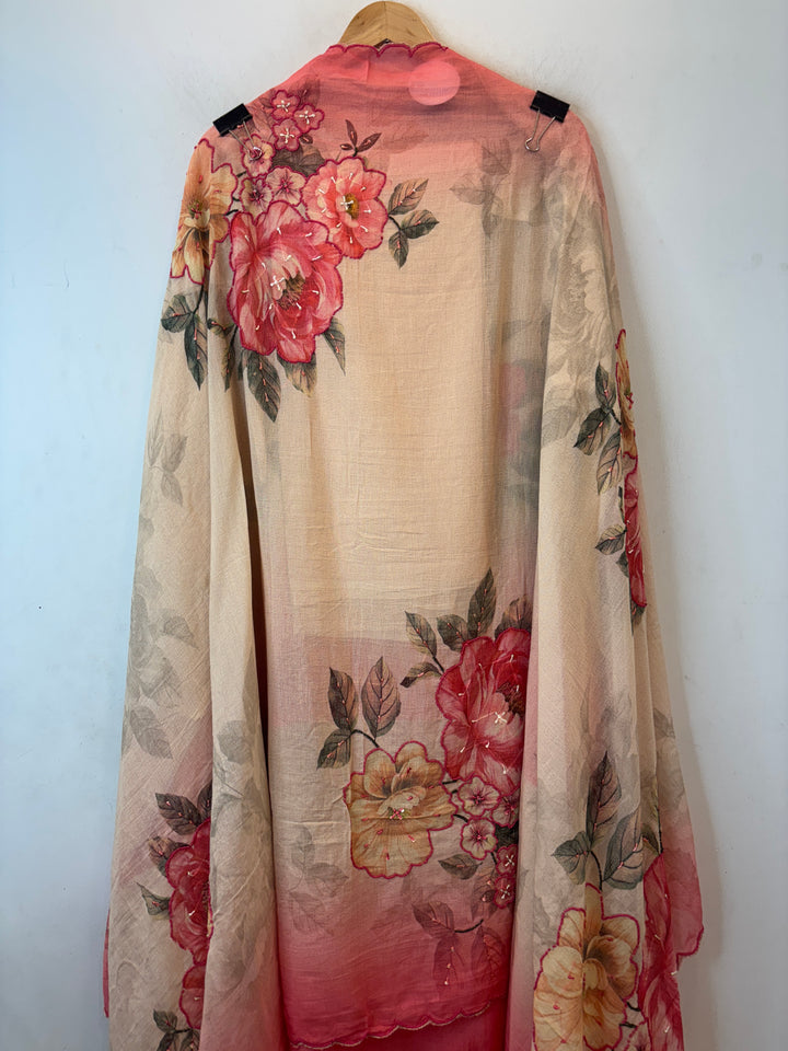 Ombre Mul Cotton Suit Set with Bead &amp; Sequin Detailing