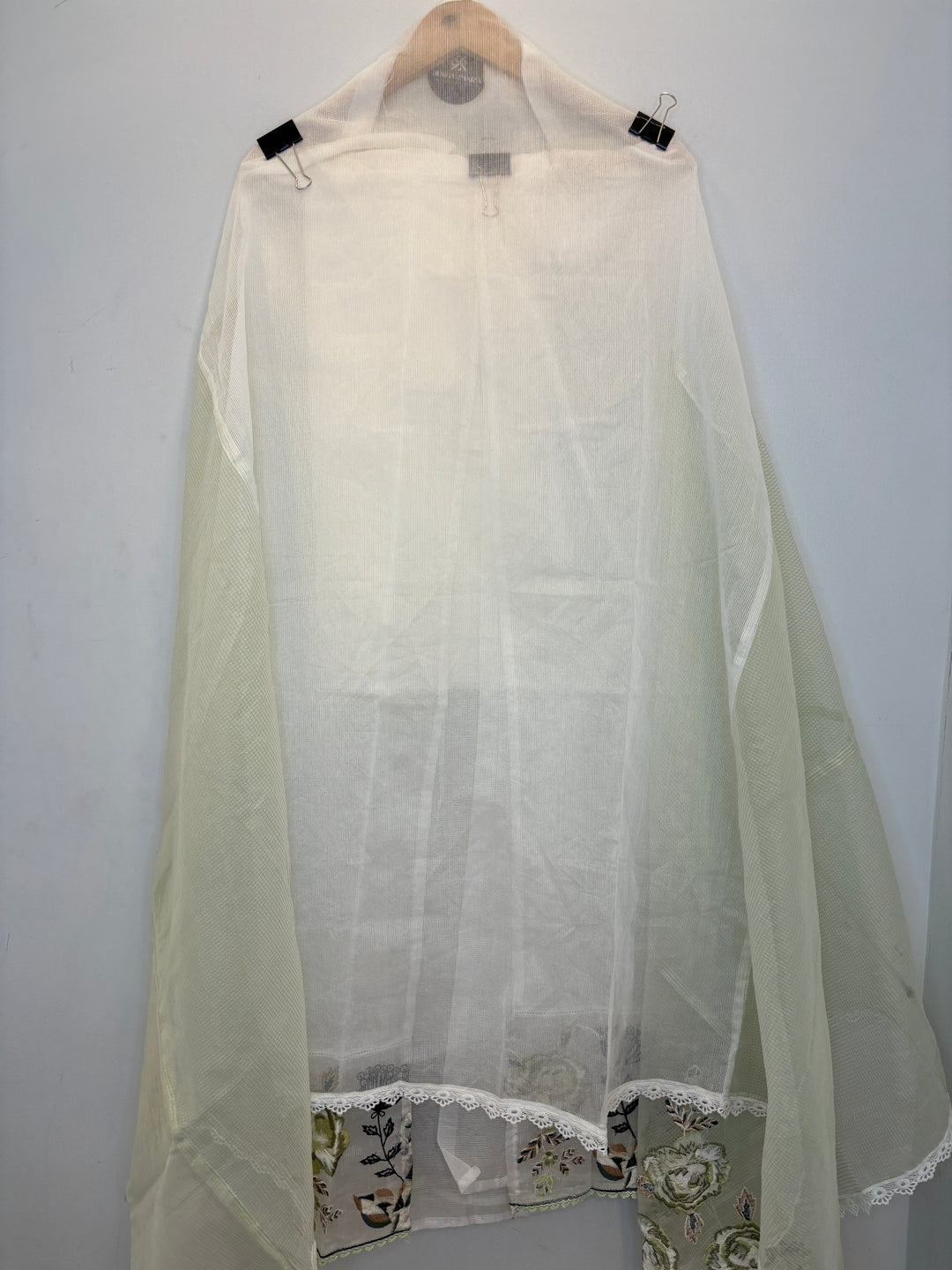 Kota Unstitched Suit with Embroidery &amp; Lace Detailing