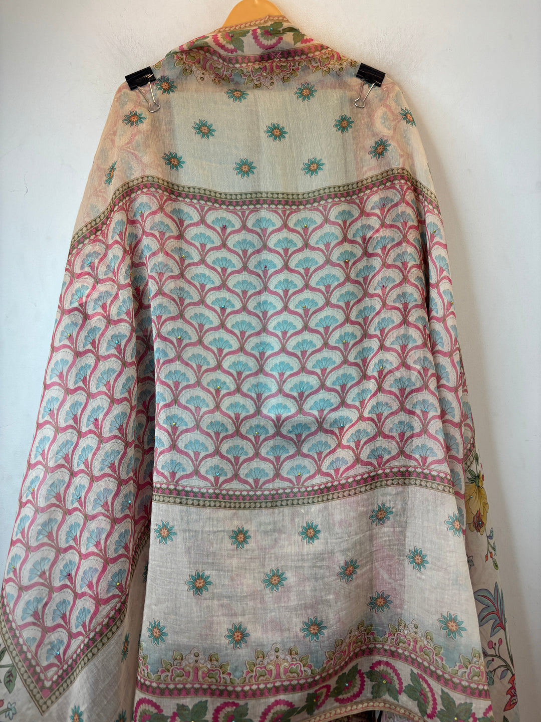 Blue Mul Cotton Digital Pearl Suit