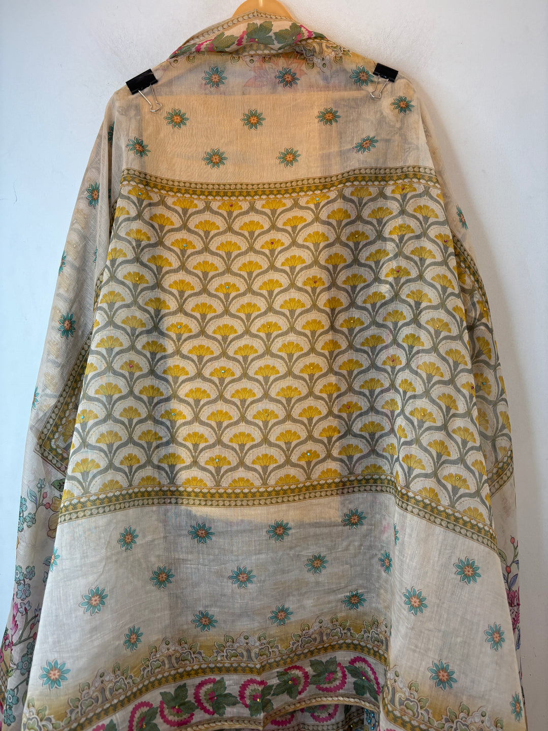 Yellow Mul Cotton Digital Pearl Suit