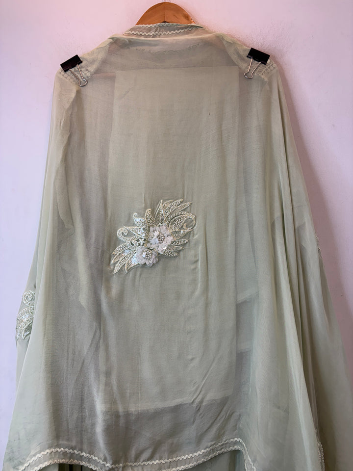 Aplira – Green Georgette Appliqué Embroidered Suit
