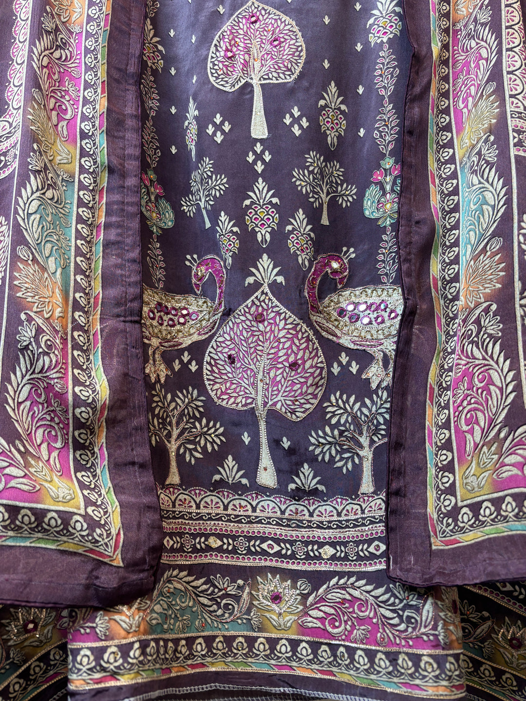 Mayura –  Deep Lavender Plum Crepe Digital Print Suit
