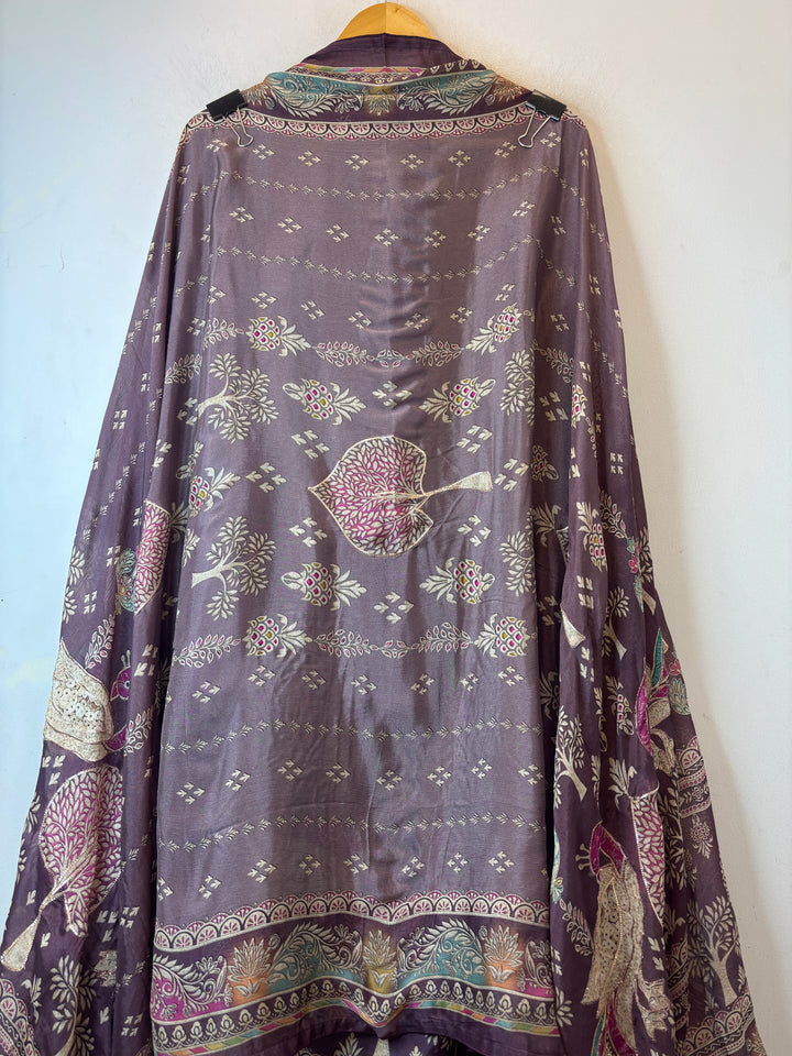 Mayura –  Deep Lavender Plum Crepe Digital Print Suit