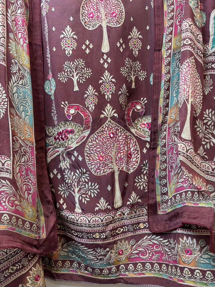Mayura – Rose Pink Crepe Digital Print Suit