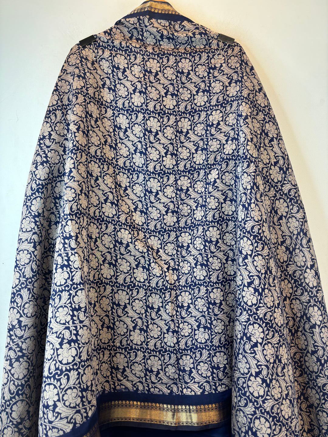 Blue Cotton Silk Printed Suit Set