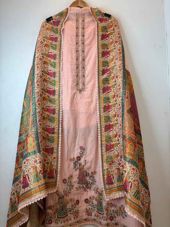 Rajrani – Peach Mul Cotton Woven Suit