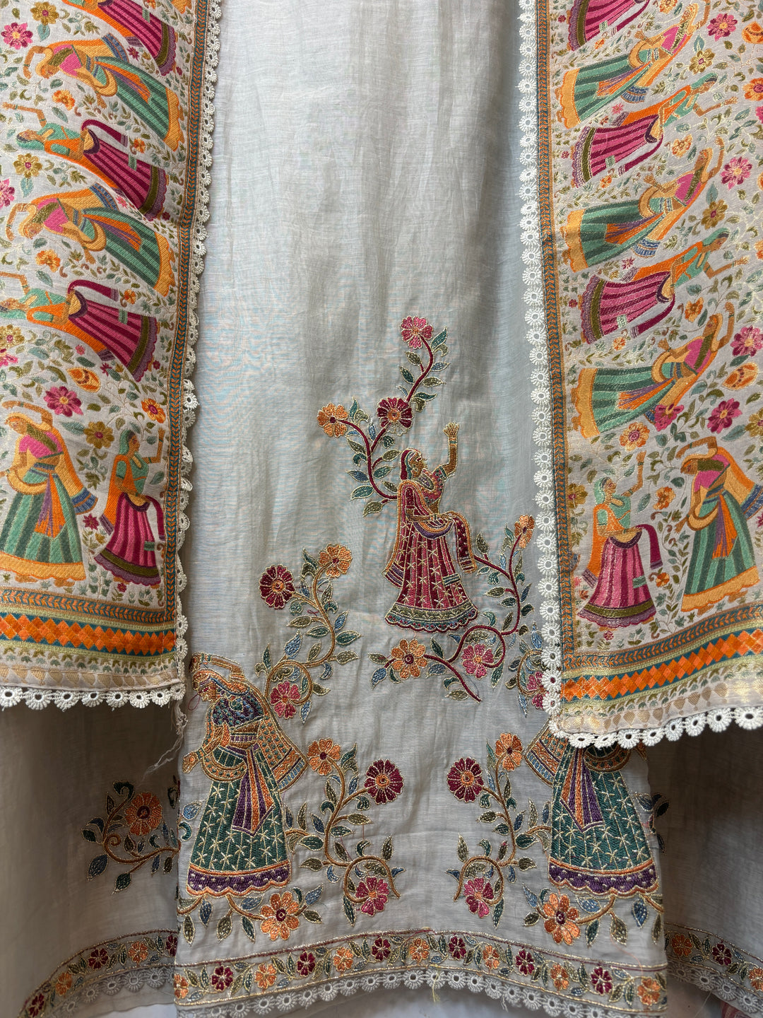 Rajrani – Grey Mul Cotton Woven Suit