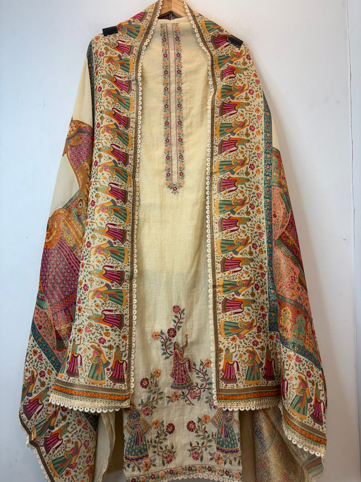 Rajrani – Yellow Mul Cotton Woven Suit