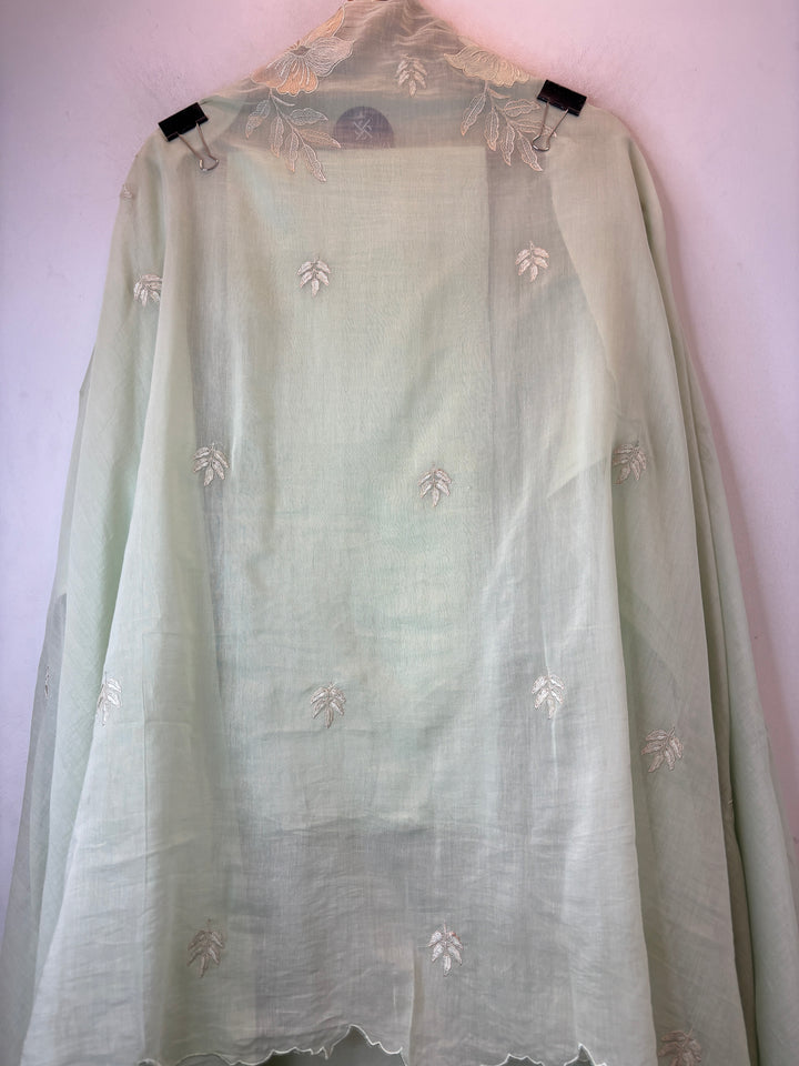 Zareen – Green Mul Chanderi Embroidered Suit