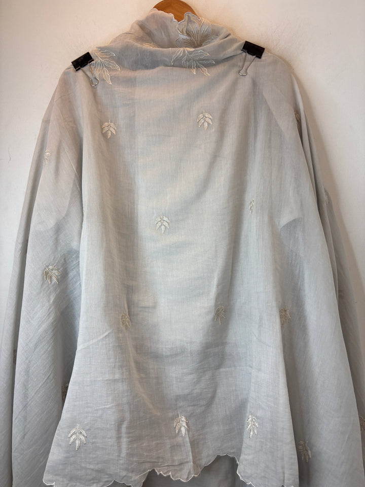 Zareen – Grey Mul Chanderi Embroidered Suit