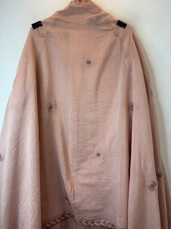 Gulbano – Peach Mul Chanderi Cutwork Embroidered Suit