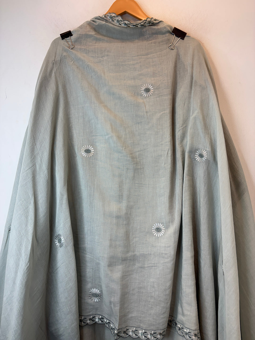 Gulbano – Grey Mul Chanderi Cutwork Embroidered Suit