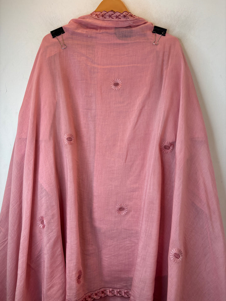 Gulbano – Pink Mul Chanderi Cutwork Embroidered Suit