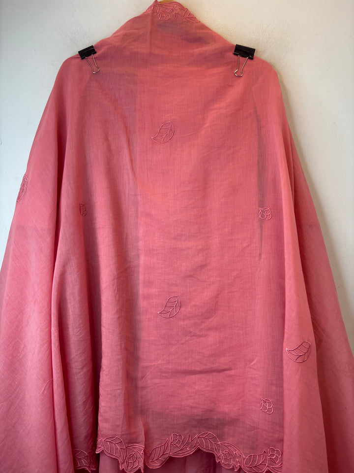 Mehera – Peach Mul Chanderi Cutwork Embroidered Suit