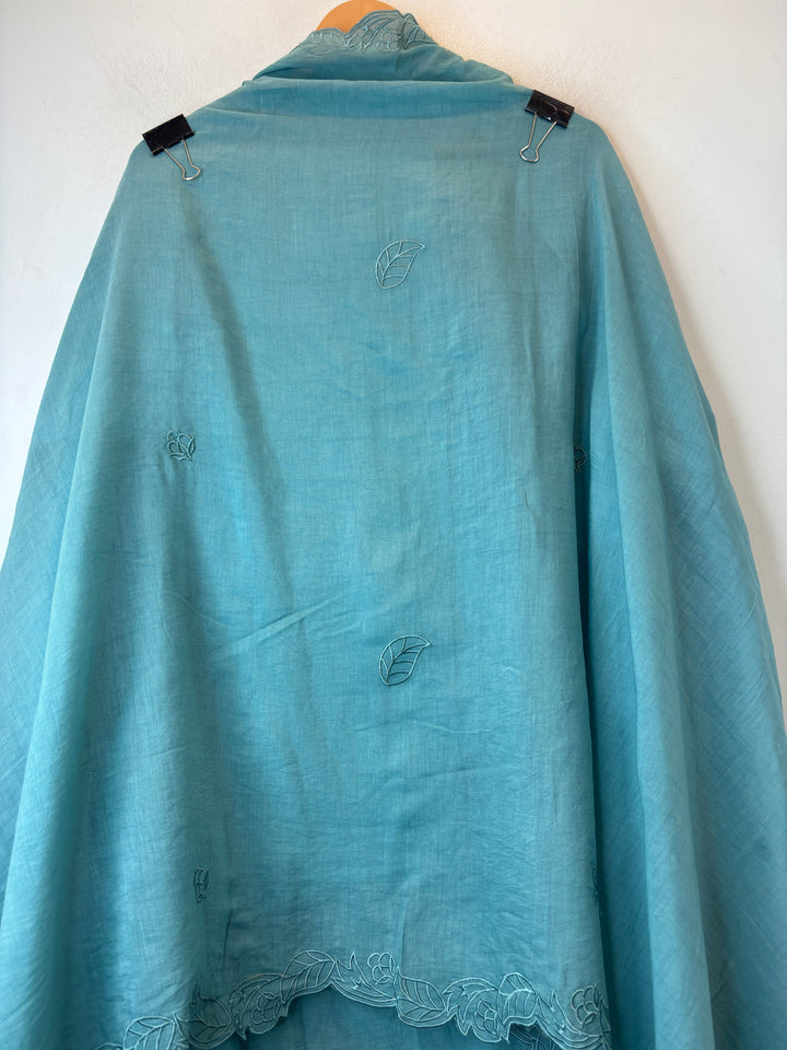 Mehera – Blue Mul Chanderi Cutwork Embroidered Suit
