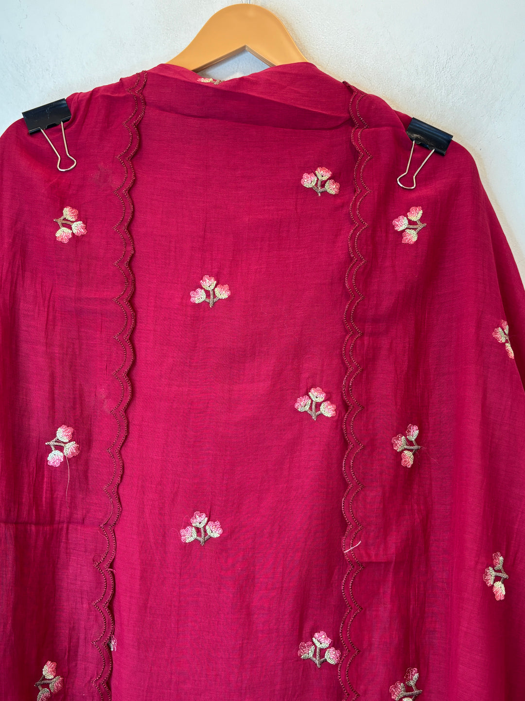 Gulnaar – Cherry Mul Chanderi Embroidered Suit