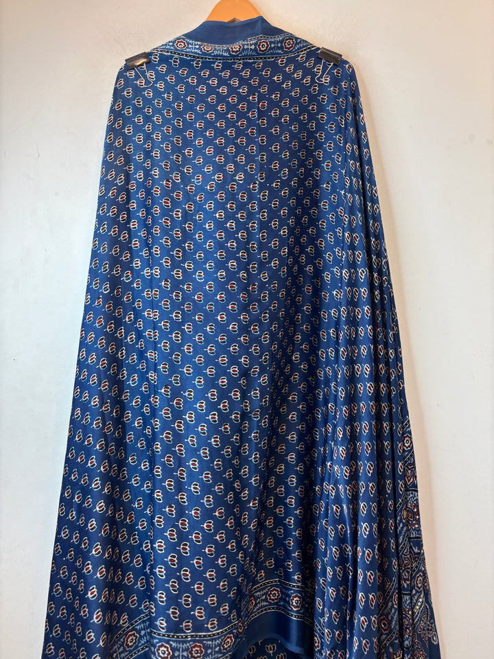 Blue Ajrakh Modal Mirror Work Suit Set DBPAJ1