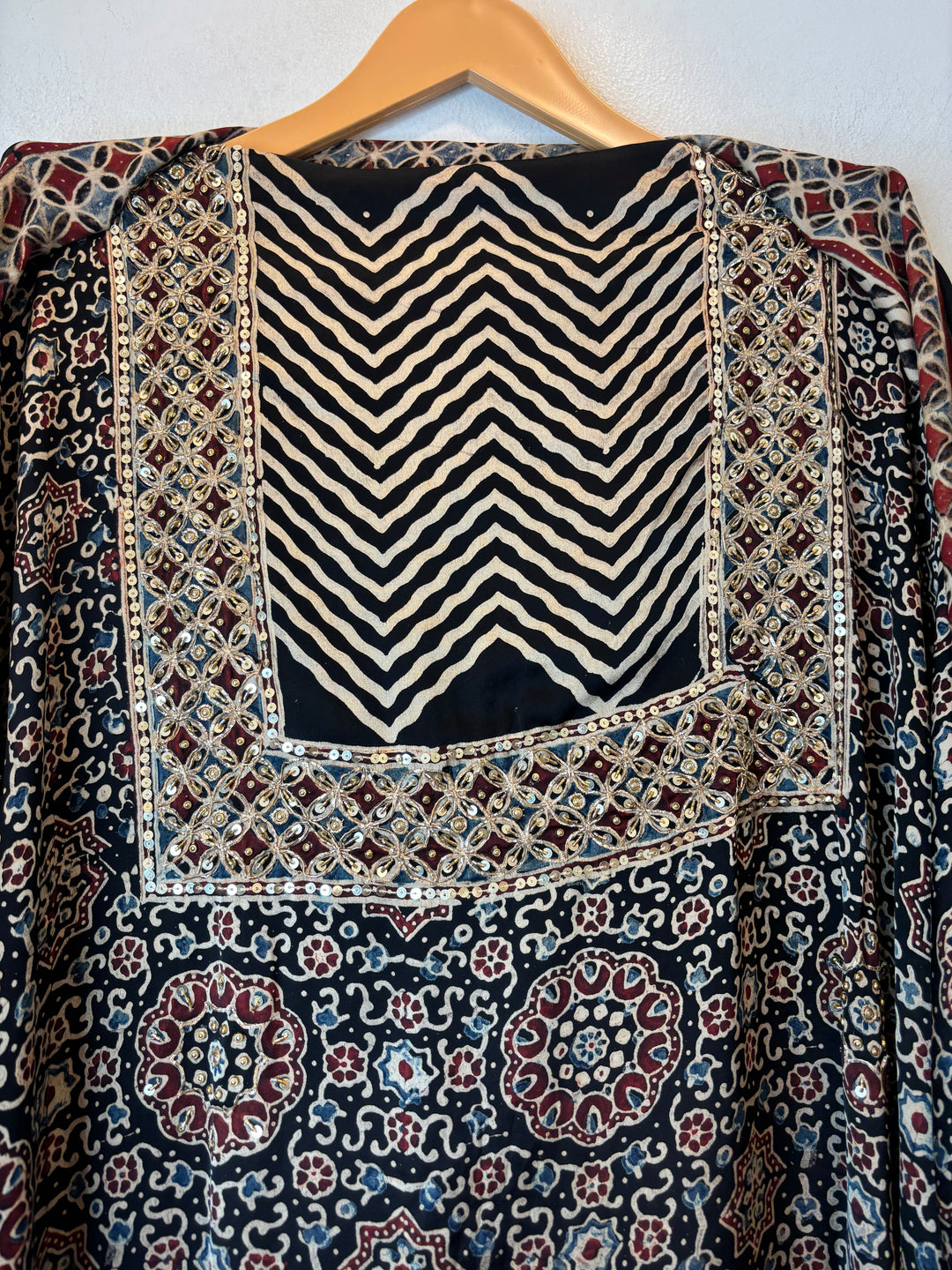 Zariya – Black Pure Modal Ajrakh Handcrafted Suit